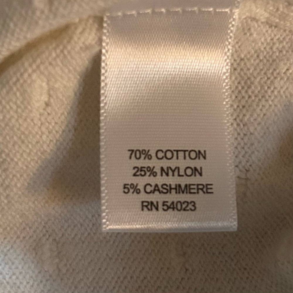 Banana Republic Cotton Cashmere Blend Cream Polka dot Textured Sweater Size S - Picture 5 of 8